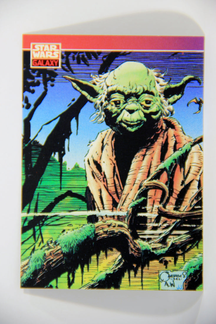 Star Wars Galaxy 1993 Topps Trading Card #120 Master Yoda Artwork ENG L016040