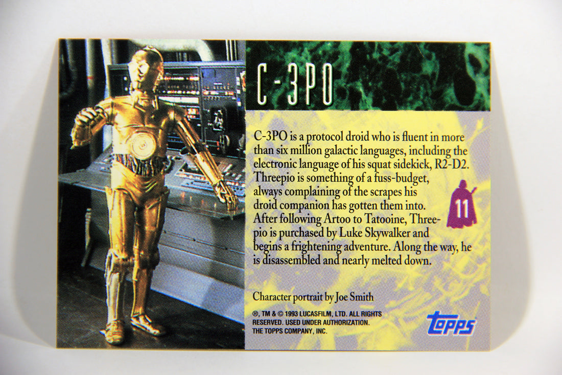 Star Wars Galaxy 1993 Topps Card #11 C-3PO Protocol Droid Artwork ENG L016043