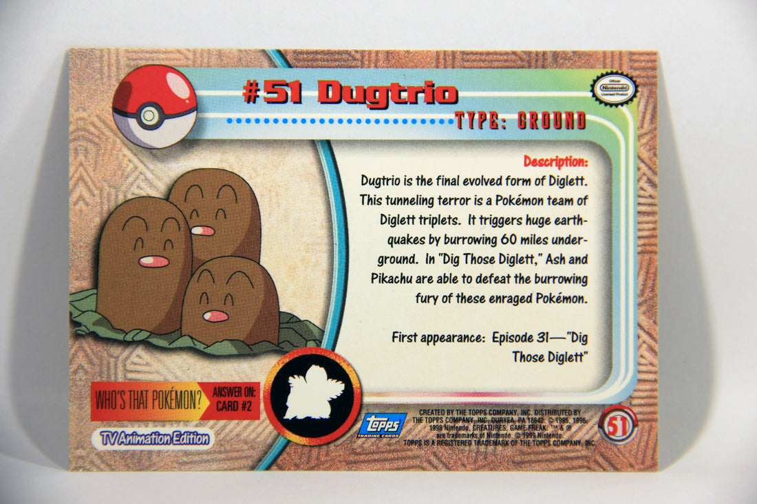 Pokémon Card Dugtrio #51 TV Animation Blue Logo 1st Print ENG L016073