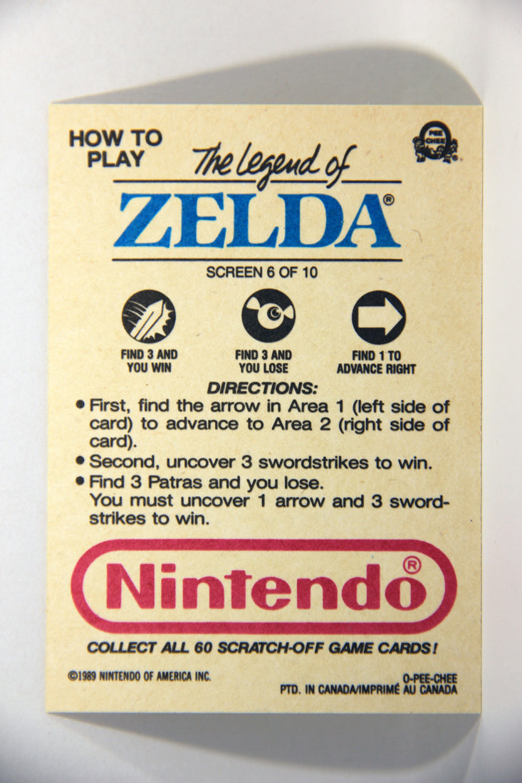 Nintendo The Legend Of Zelda 1989 Scratch-Off Card Screen #6 Of 10 ENG L016085