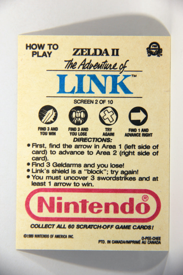 Nintendo Zelda II Adventure Of Link 1989 Scratch-Off Card Screen #2 Of 10 ENG L016086