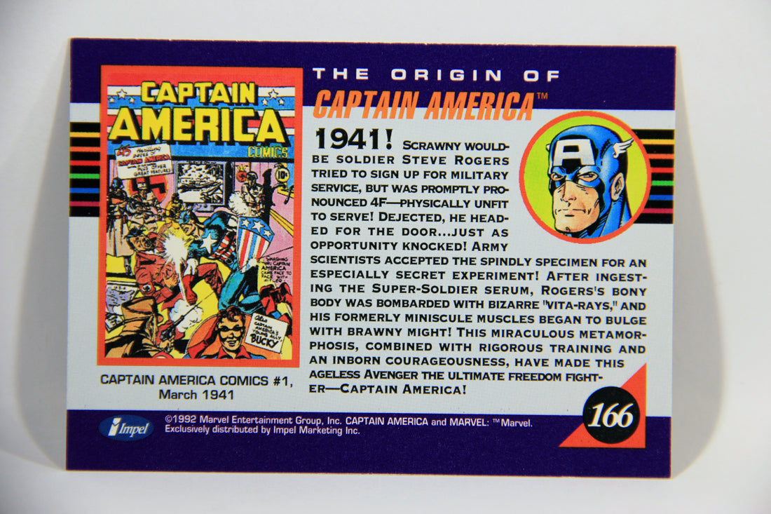 1992 Marvel Universe Series 3 Trading Card #166 Captain America ENG L016093