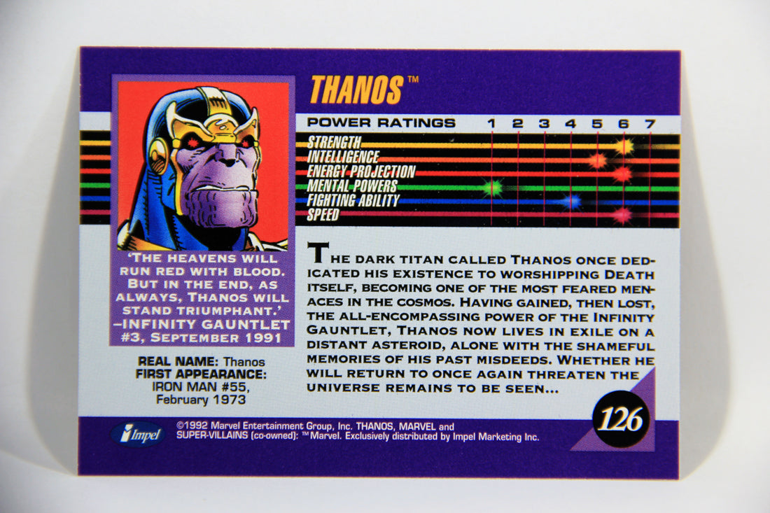1992 Marvel Universe Series 3 Trading Card #126 Thanos ENG L016097