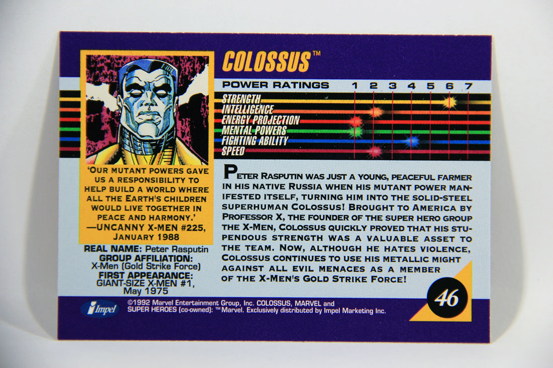 1992 Marvel Universe Series 3 Trading Card #46 Colossus ENG L016109
