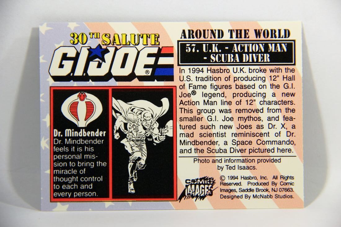 GI Joe 30th Salute 1994 Trading Card NO TOY #57 U.K. - Action Man - Scuba Diver ENG L016122
