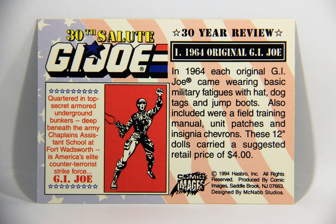 GI Joe 30th Salute 1994 Trading Card NO TOY #1 - 1964 Original G.I. Joe ENG L016128