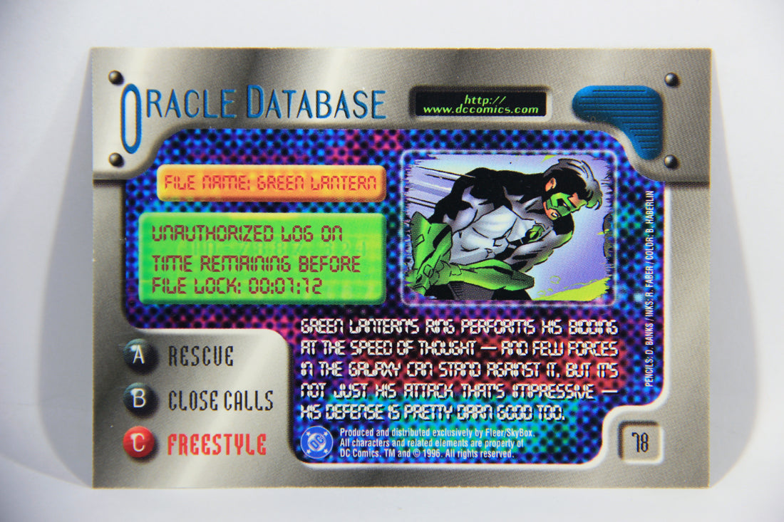 DC Outburst Firepower 1996 Trading Card #78 Green Lantern Embossed Card L016171