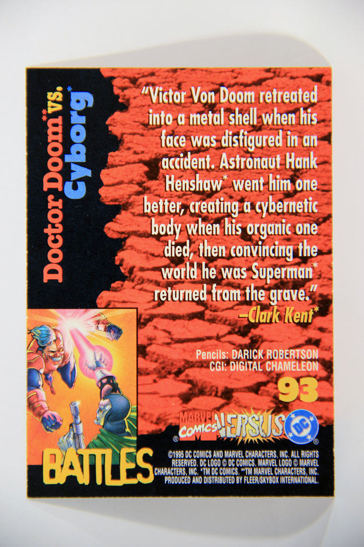 DC Versus Marvel Comics 1995 Trading Card #93 Doctor Doom Vs Cyborg ENG L016174