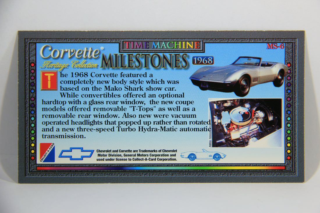 Corvette Heritage Collection 1996 Milestones Time Machine Foil Card #MS-6 - 1968 L016223