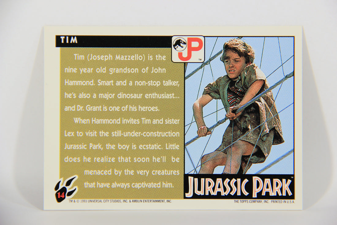 Jurassic Park 1993 Trading Card #14 Tim ENG Topps L016265