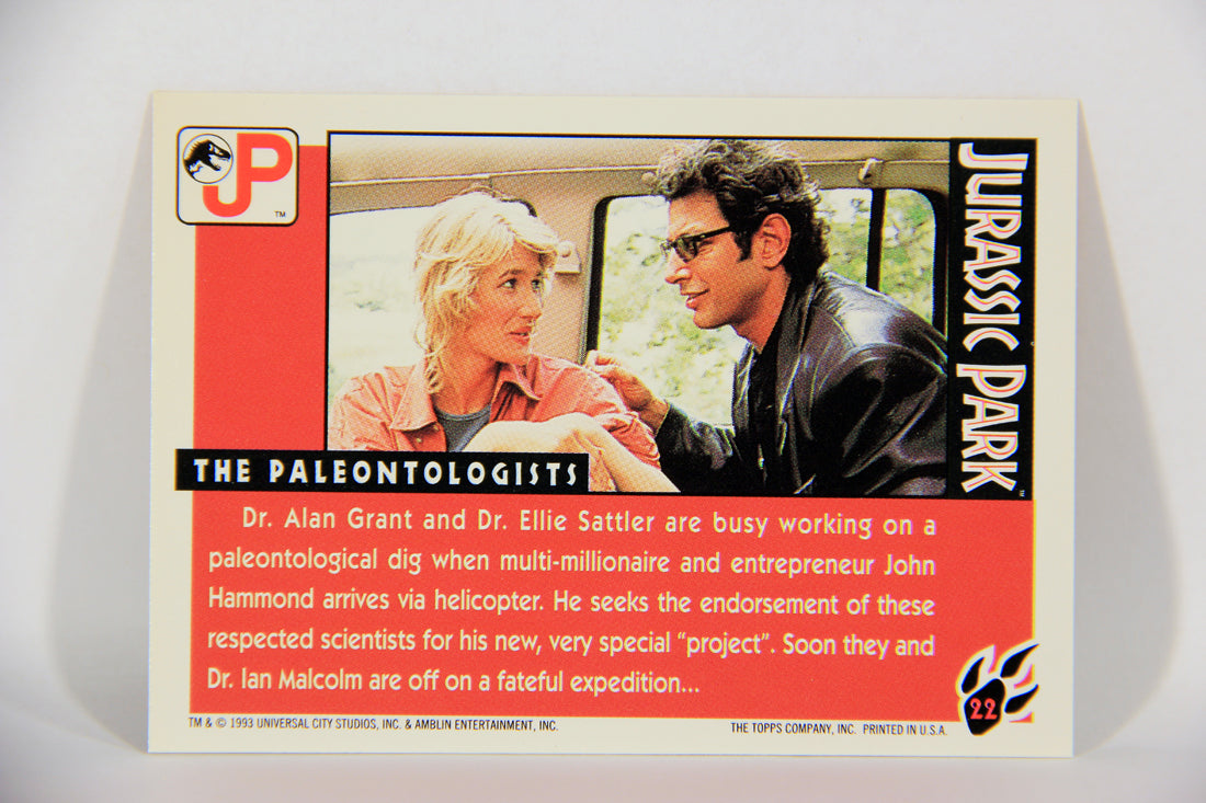 Jurassic Park 1993 Trading Card #22 The Paleontologists ENG Topps L016273
