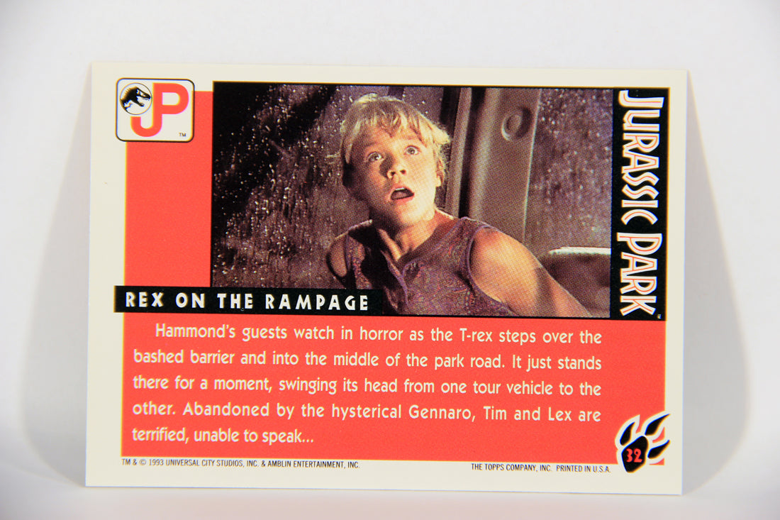 Jurassic Park 1993 Trading Card #32 Rex On The Rampage ENG Topps L016283