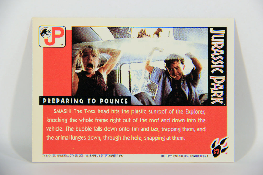 Jurassic Park 1993 Trading Card #37 Preparing To Pounce ENG Topps L016288