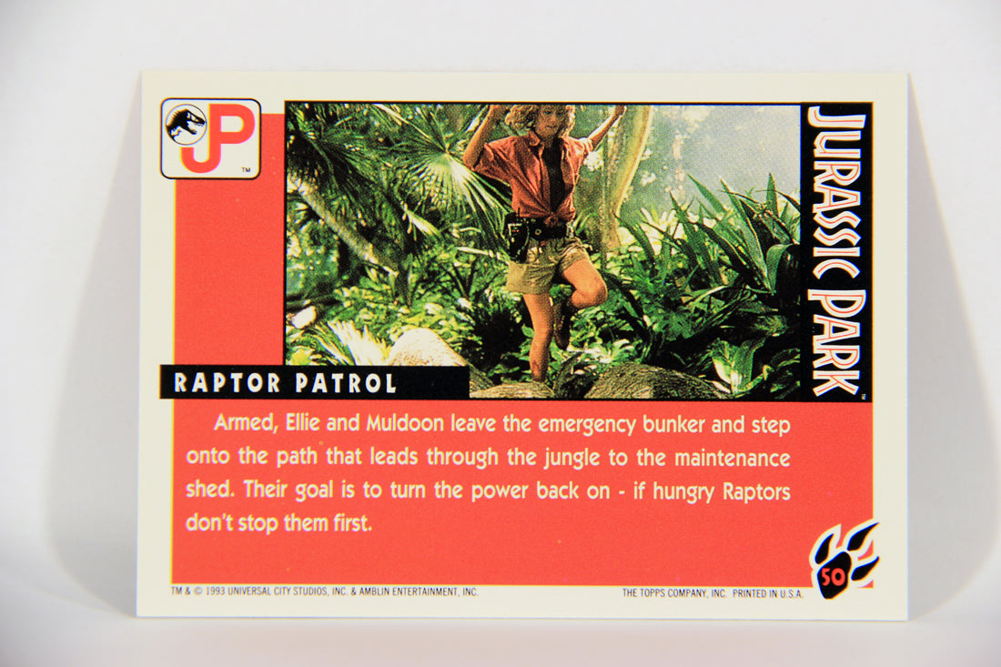 Jurassic Park 1993 Trading Card #50 Raptor Patrol ENG Topps L016301