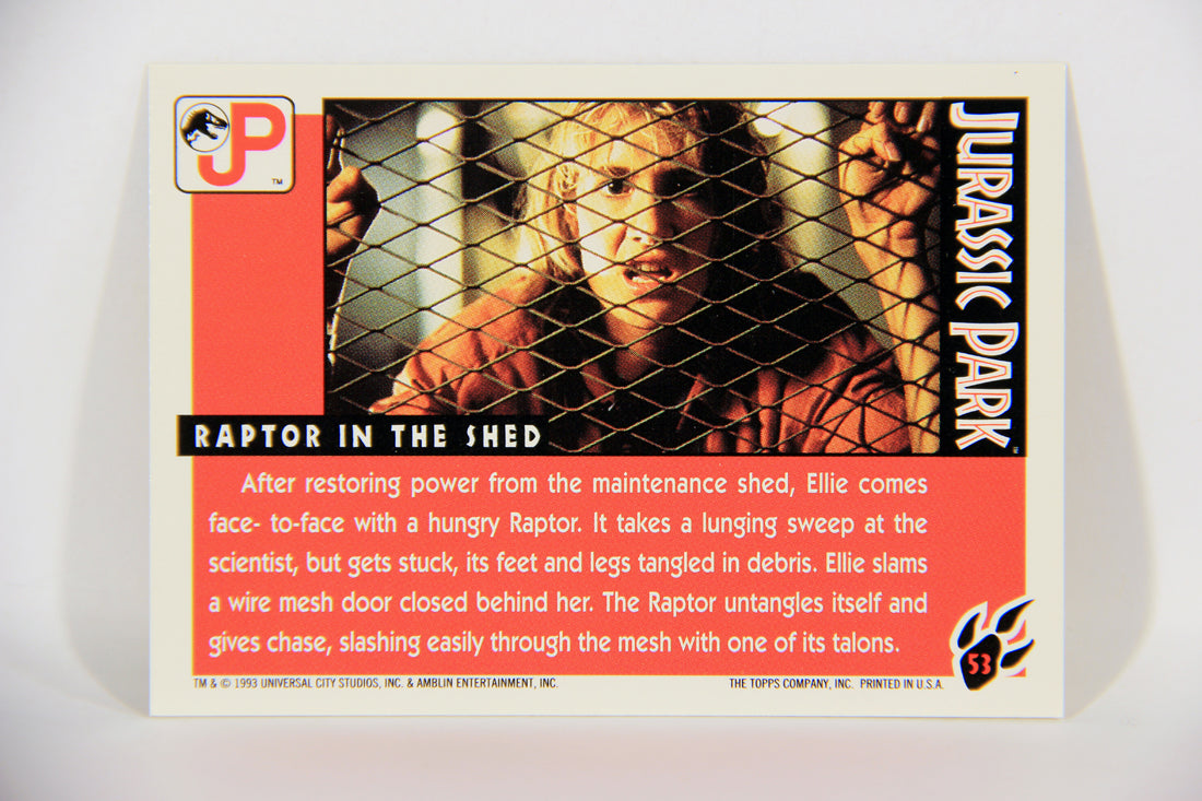 Jurassic Park 1993 Trading Card #53 Raptor In The Shed ENG Topps L016304