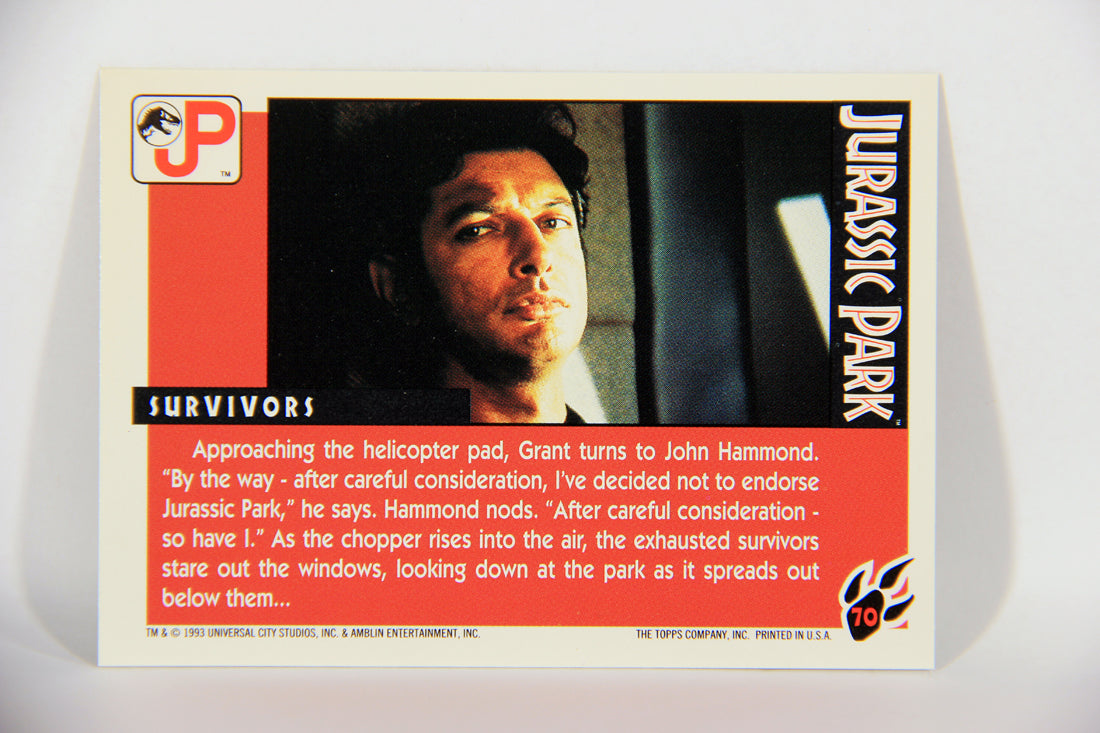 Jurassic Park 1993 Trading Card #70 Survivors ENG Topps L016321