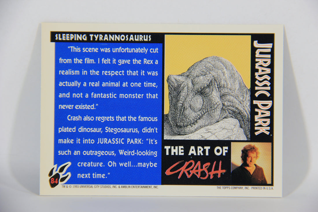 Jurassic Park 1993 Trading Card #84 Sleeping Tyrannosaurus ENG Topps Artwork L016335