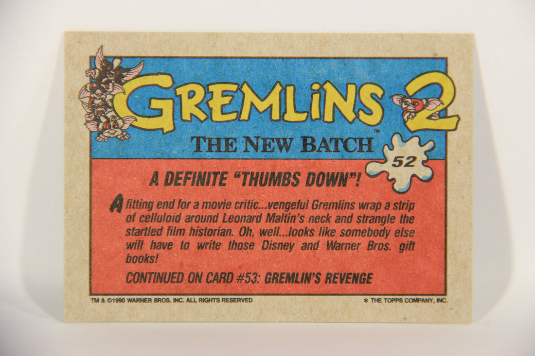 Gremlins 2 The New Batch 1990 Trading Card #52 A Definite Thumbs Down ENG L016391