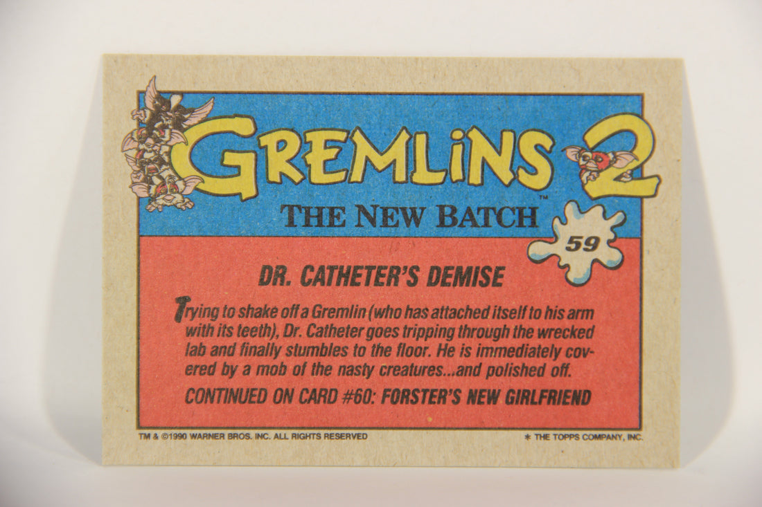 Gremlins 2 The New Batch 1990 Trading Card #59 Dr. Catheter's Demise ENG L016398