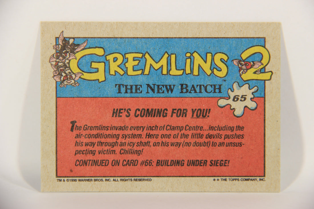 Gremlins 2 The New Batch 1990 Trading Card #65 He's Coming For You ENG L016404