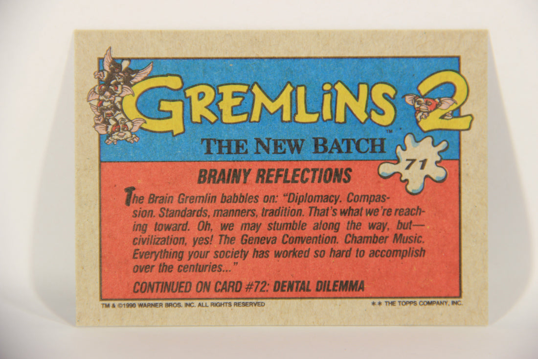 Gremlins 2 The New Batch 1990 Trading Card #71 Brainy Reflections ENG L016410