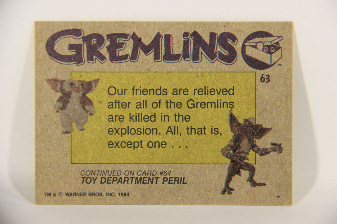 Gremlins 1984 Trading Card #63 One Gremlin To Go ENG Topps L016489