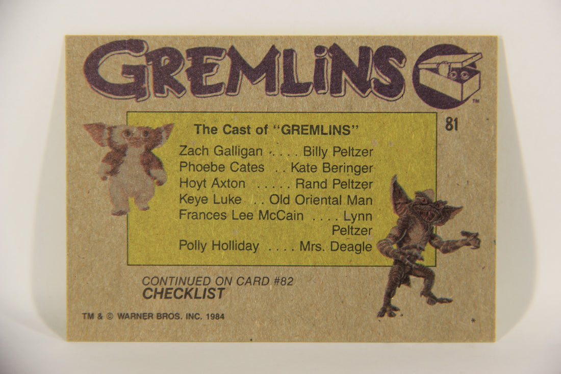 Gremlins 1984 Trading Card #81 The Young Performers ENG Topps L016507
