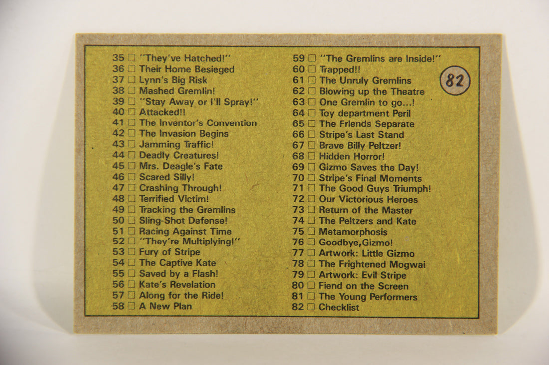 Gremlins 1984 Trading Card #82 Gremlins Checklist ENG Topps L016508
