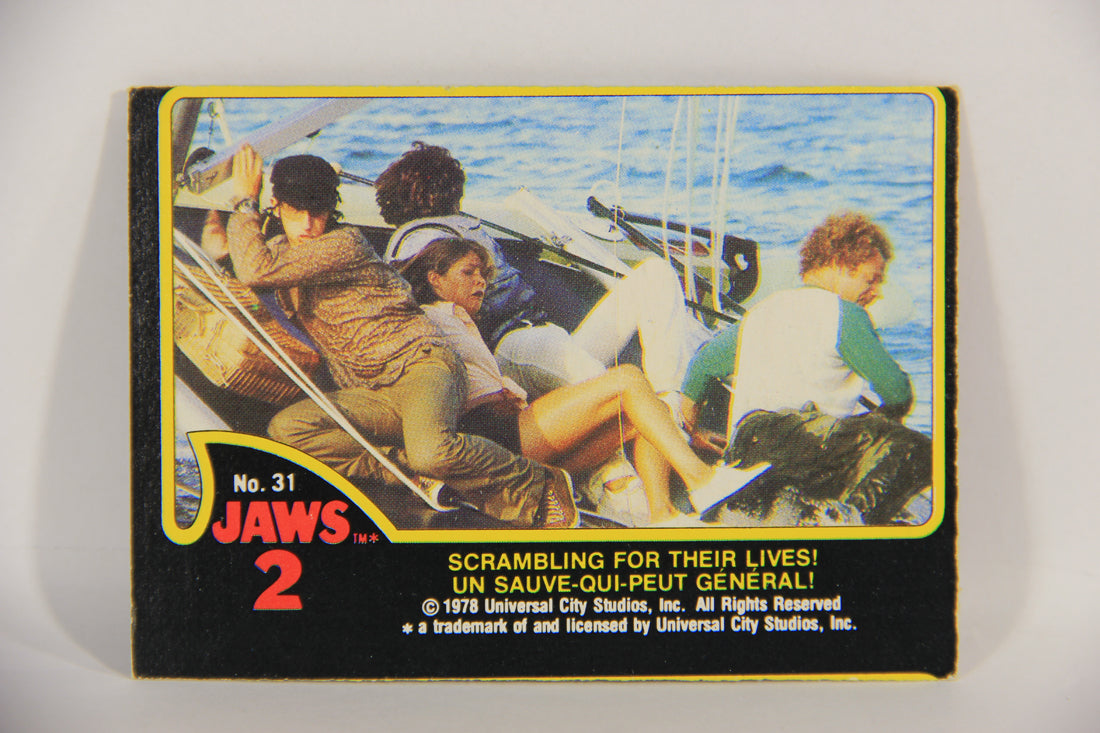 Jaws 2 - 1978 Trading Card #31 Scrambling For Their Lives FR-ENG Canada OPC L016539
