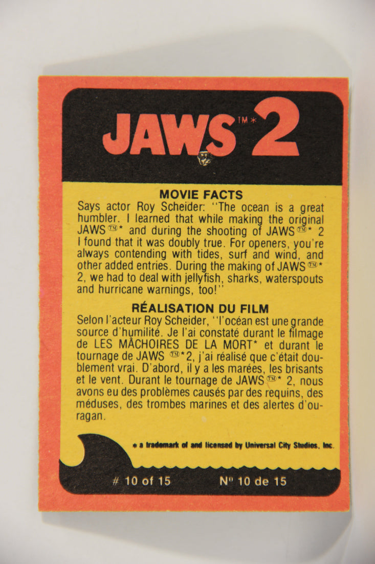 Jaws 2 - 1978 Trading Card #39 Watching In Horror FR-ENG O-Pee-Chee L016547