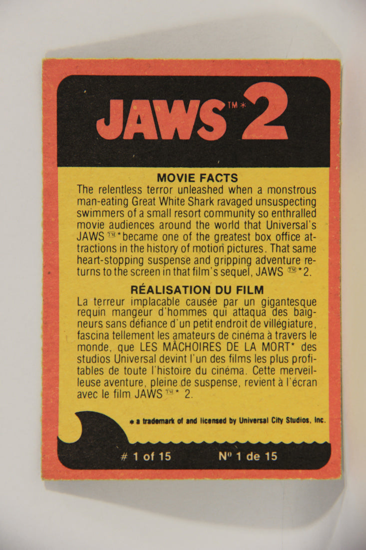 Jaws 2 - 1978 Trading Card #40 Brody At The Beach FR-ENG O-Pee-Chee L016548