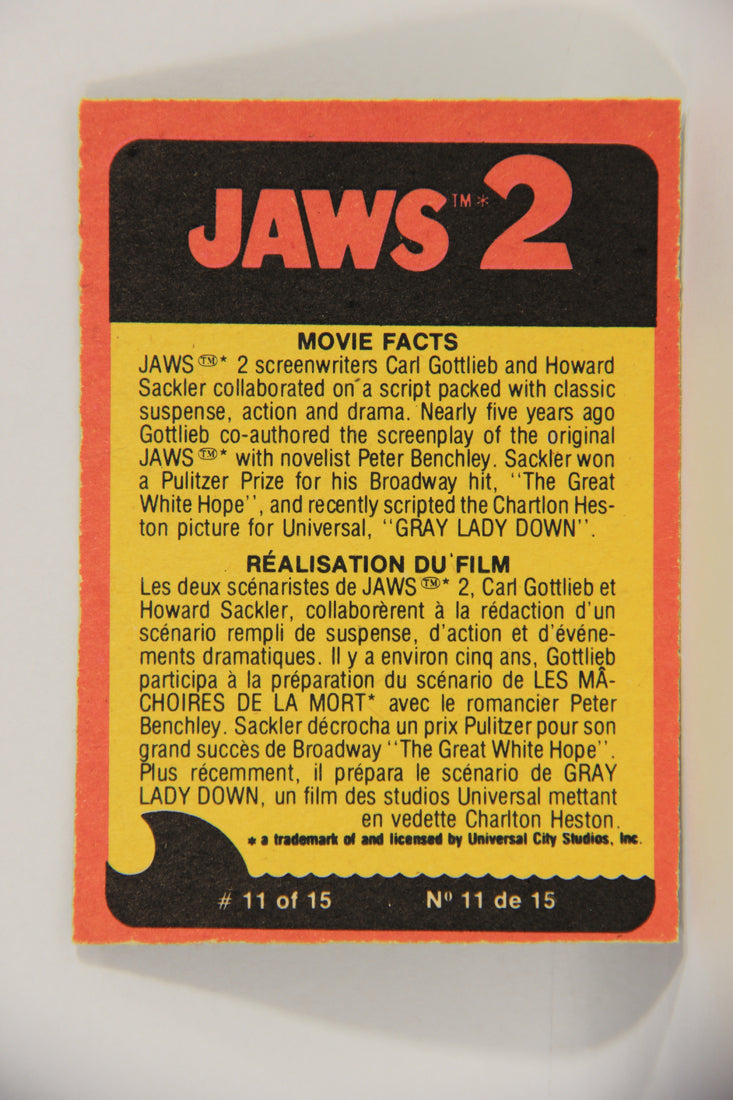 Jaws 2 - 1978 Trading Card #59 The Jaws Of Death FR-ENG O-Pee-Chee L016567