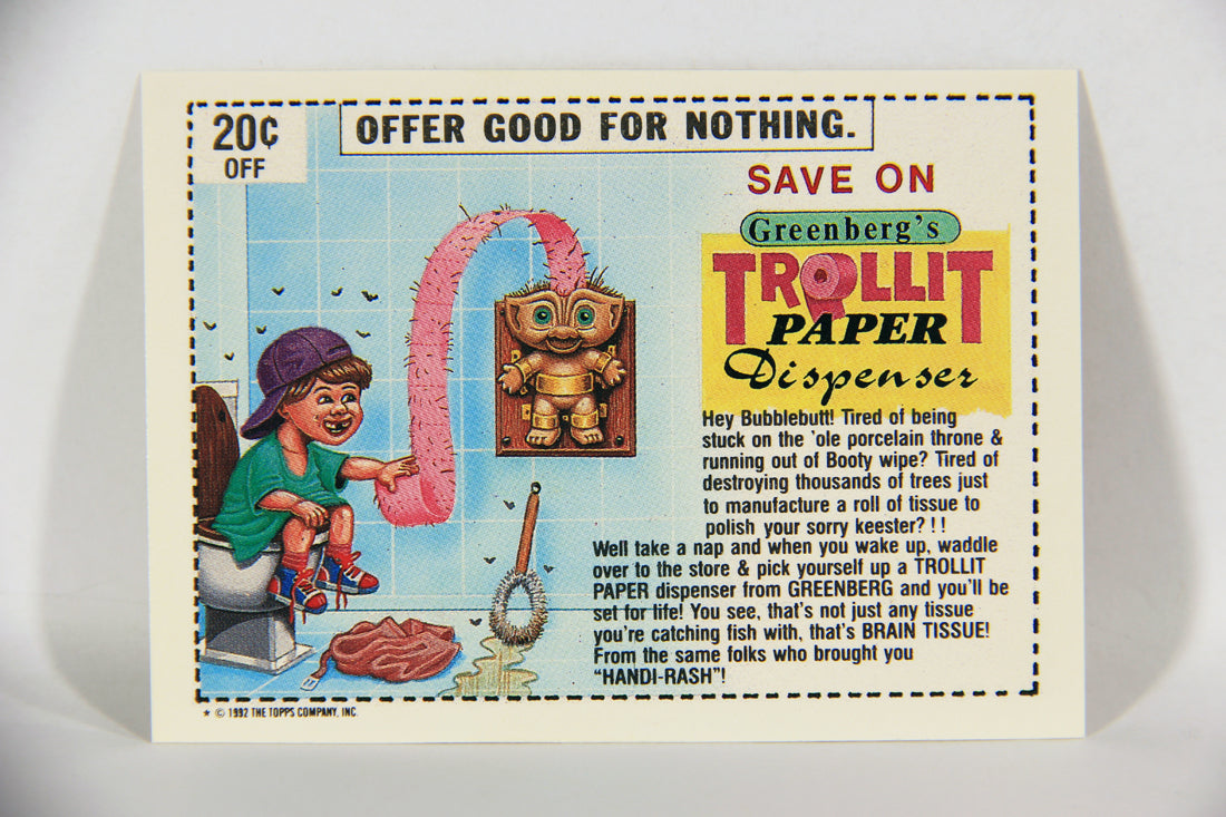 Trash Can Trolls 1992 Topps Trading Card Sticker #18b Jungle Jim L016629