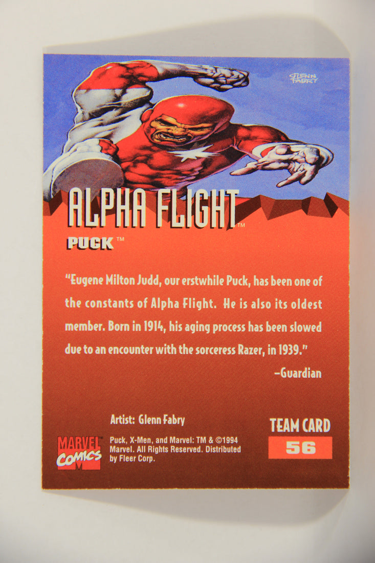 X-Men Fleer Ultra 95' - 1994 Trading Card #56 Puck L016711