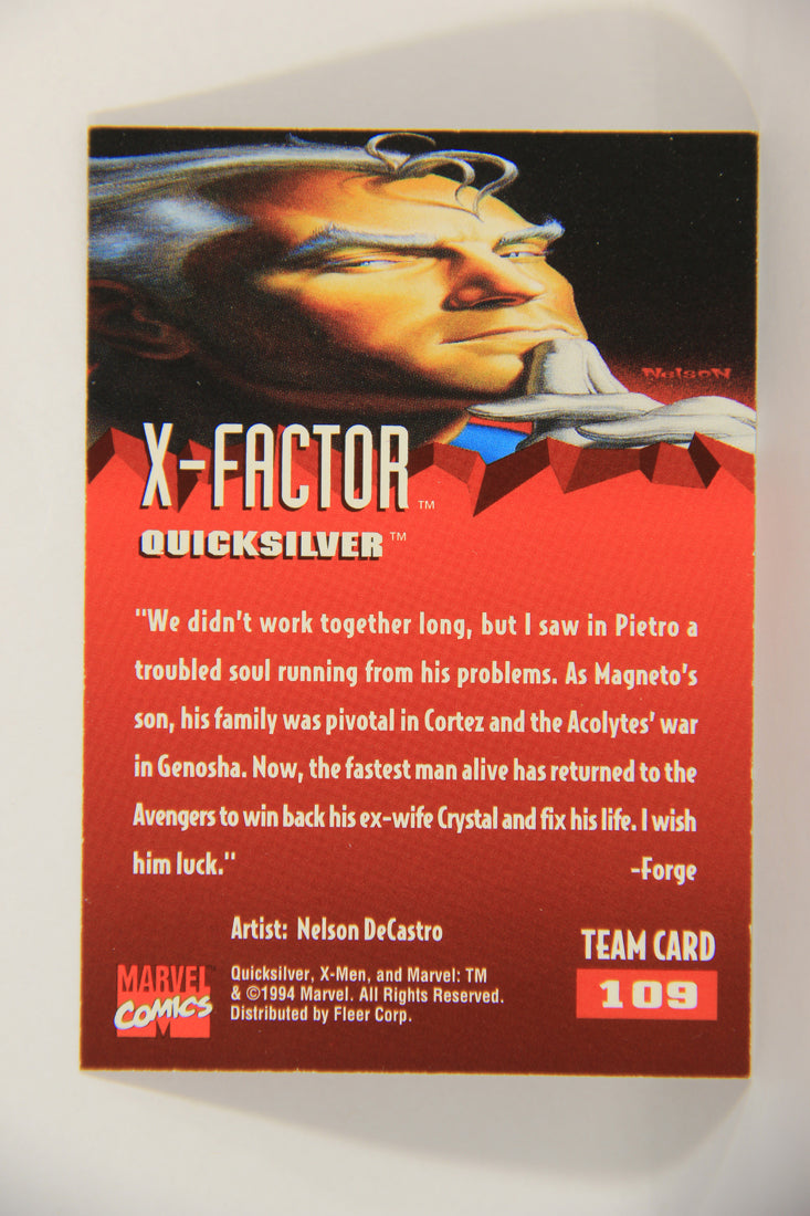 X-Men Fleer Ultra 95' - 1994 Trading Card #109 Quicksilver L016764
