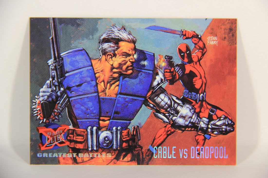 X-Men Fleer Ultra 95' - 1994 Trading Card #127 Cable Vs Deadpool L016782