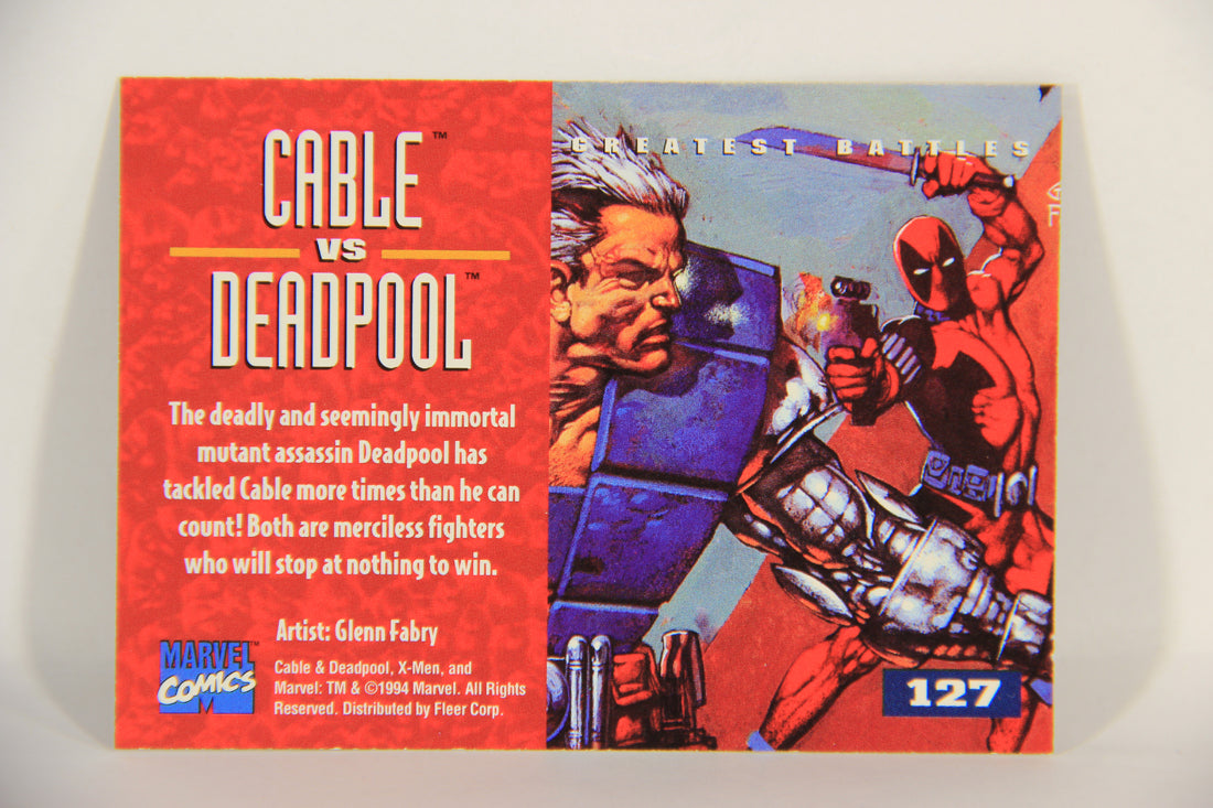 X-Men Fleer Ultra 95' - 1994 Trading Card #127 Cable Vs Deadpool L016782