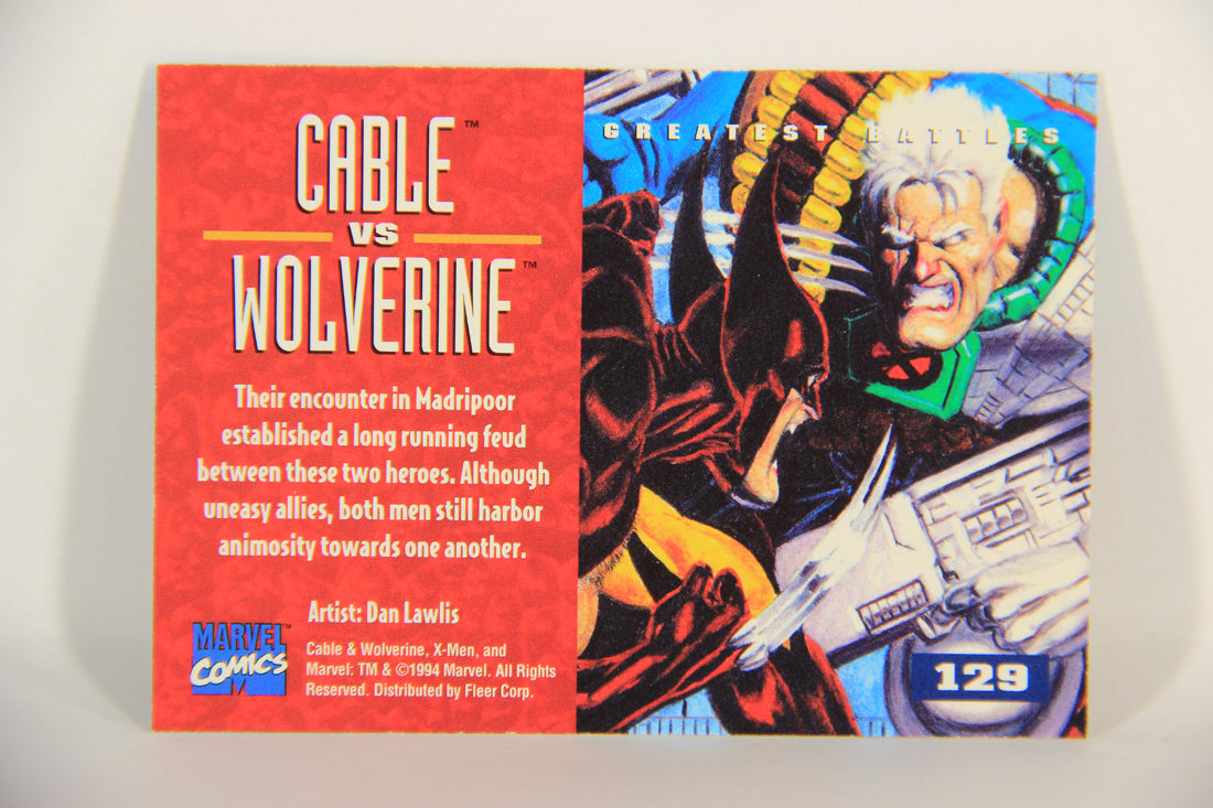 X-Men Fleer Ultra 95' - 1994 Trading Card #129 Cable Vs Wolverine L016784