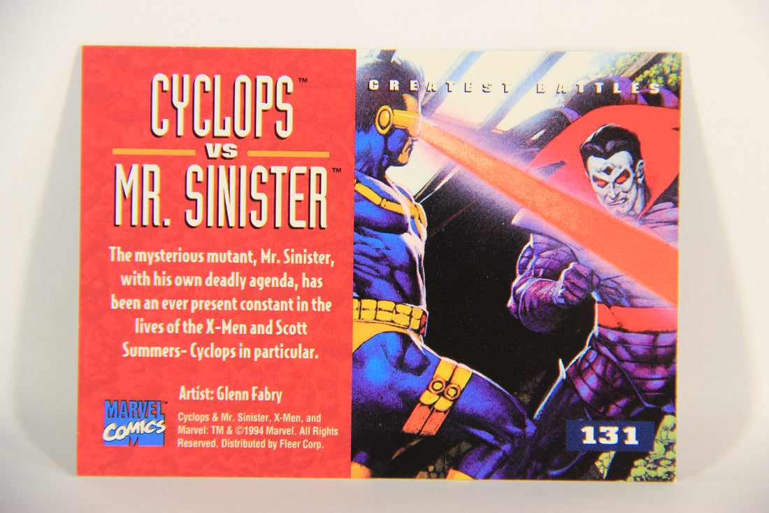 X-Men Fleer Ultra 95' - 1994 Trading Card #131 Cyclops Vs Mr. Sinister L016786