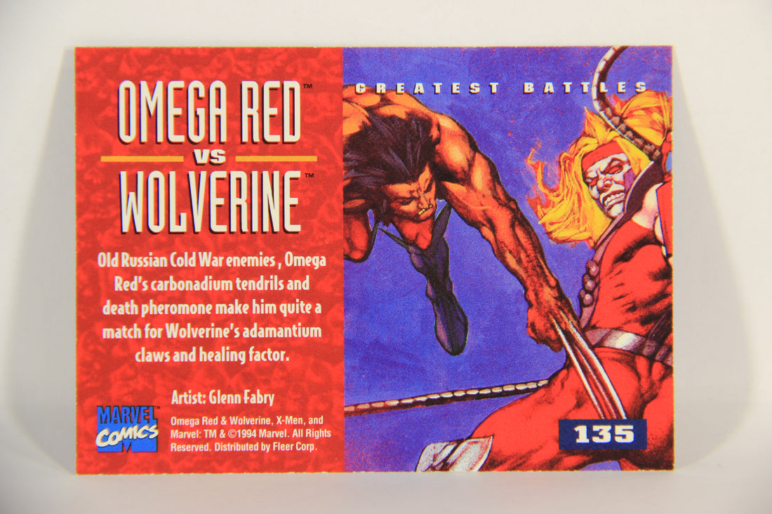 X-Men Fleer Ultra 95' - 1994 Trading Card #135 Omega Red Vs Wolverine L016790