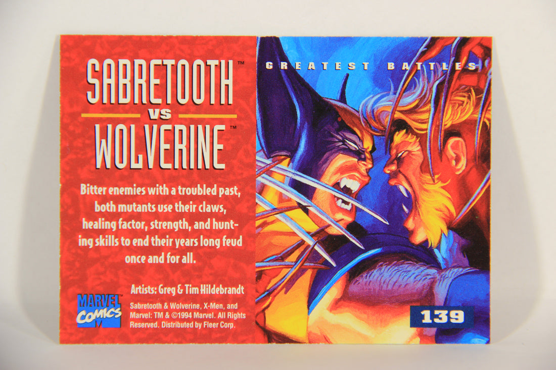 X-Men Fleer Ultra 95' - 1994 Trading Card #139 Sabretooth Vs Wolverine L016794