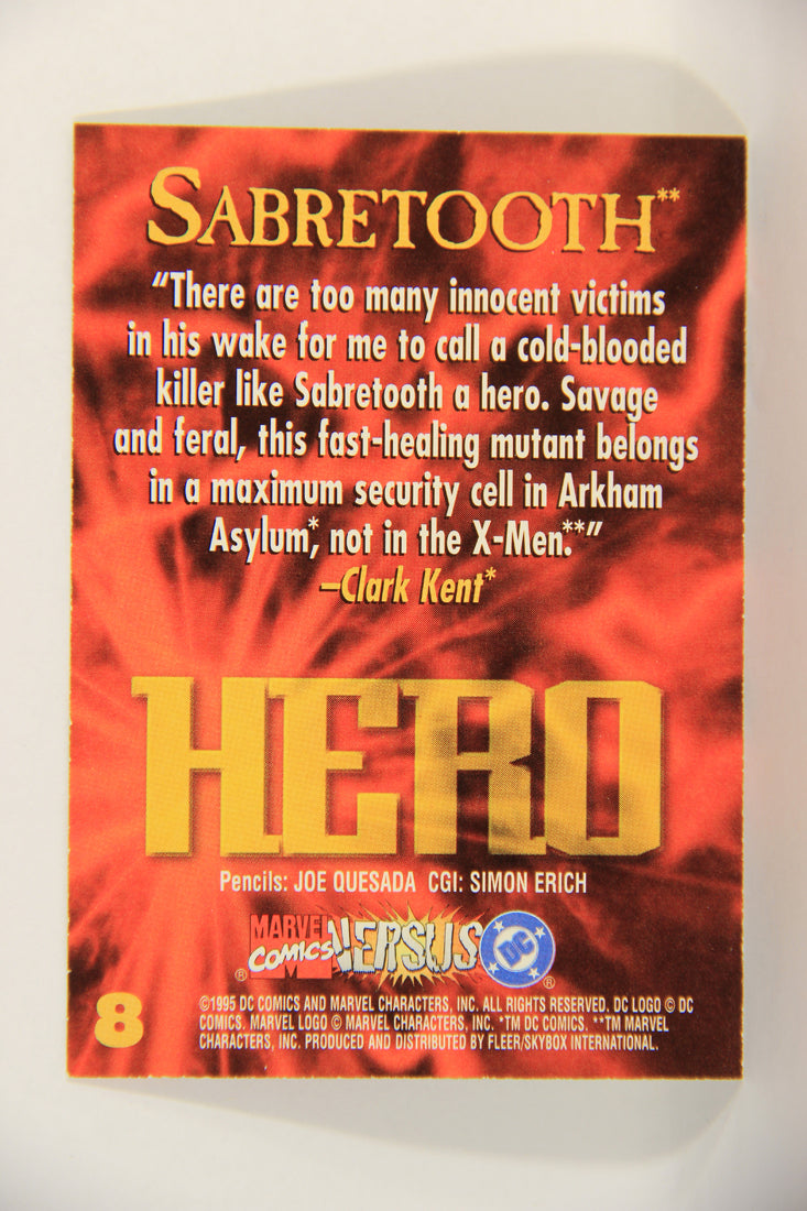DC Versus Marvel Comics 1995 Trading Card #8 Sabretooth ENG L016814
