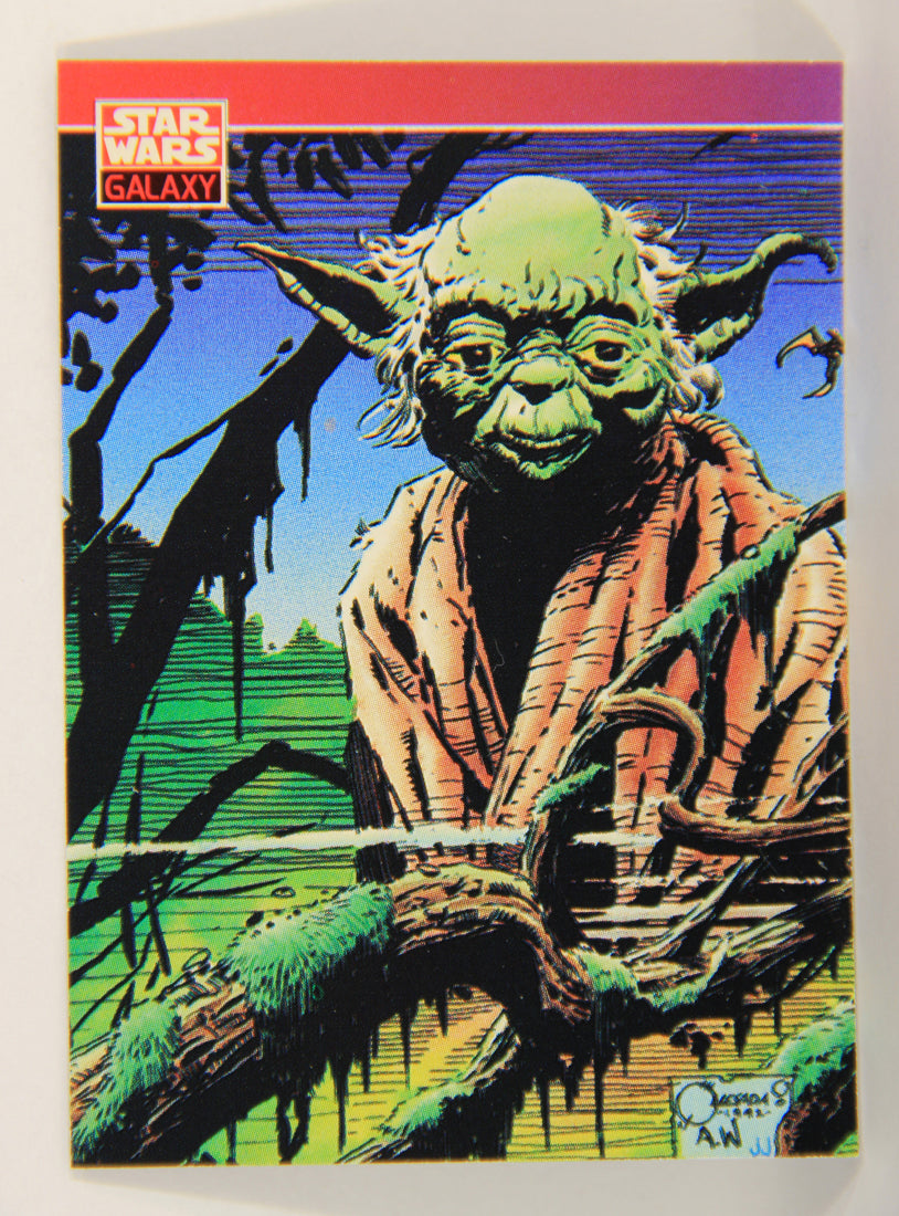 Star Wars Galaxy 1993 Topps Trading Card #120 Master Yoda Artwork ENG L016839