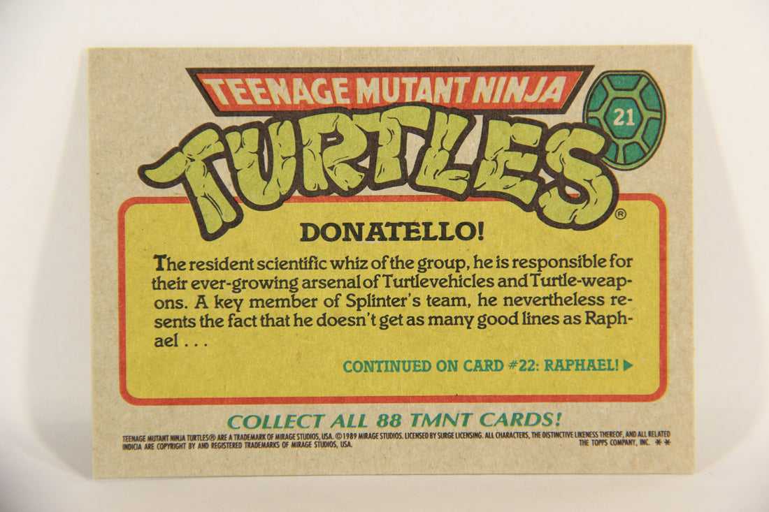 Teenage Mutant Ninja Turtles 1989 Trading Card #21 Donatello ENG L016854