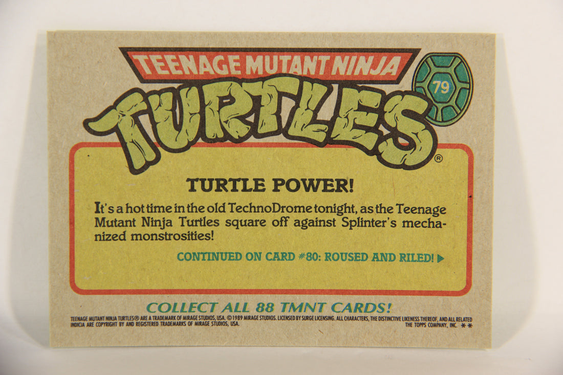Teenage Mutant Ninja Turtles 1989 Trading Card #79 Turtle Power ENG L016860