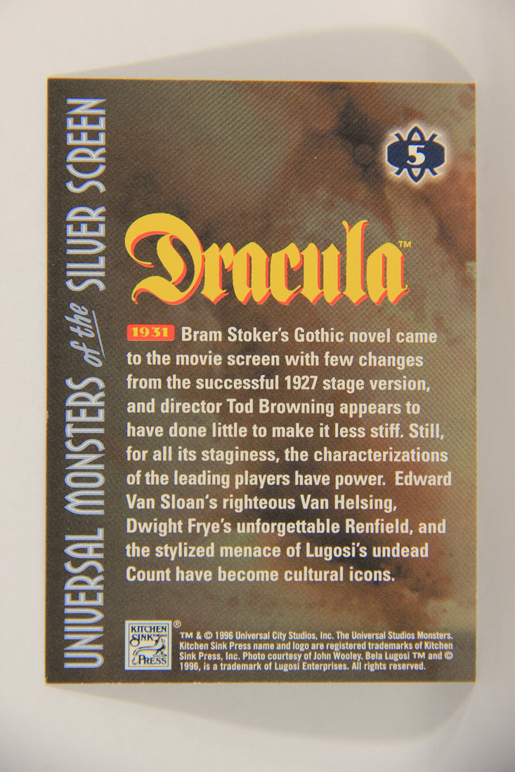 Universal Monsters Of The Silver Screen 1996 Trading Card #5 Dracula 1931 Bela Lugosi L016862