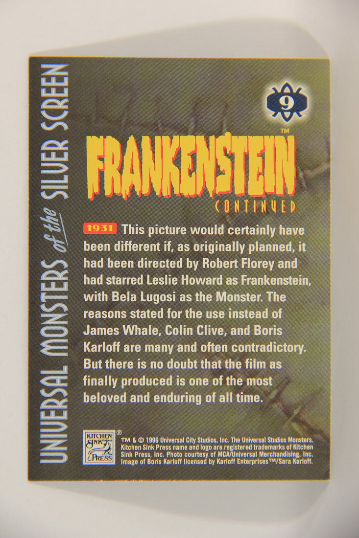 Universal Monsters Of The Silver Screen 1996 Card #9 Frankenstein 1931 Boris Karloff L016863