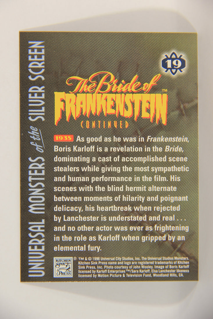 Universal Monsters Of The Silver Screen 1996 Card #19 Bride Of Frankenstein 1935 Karloff L016864
