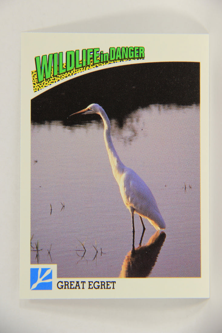 Wildlife In Danger WWF 1992 Trading Card #71 Great Egret ENG L017007