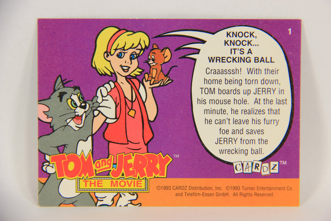 Tom & Jerry The Movie 1993 Trading Card #1 Knock Knock It's A Wrecking Ball ENG L017038